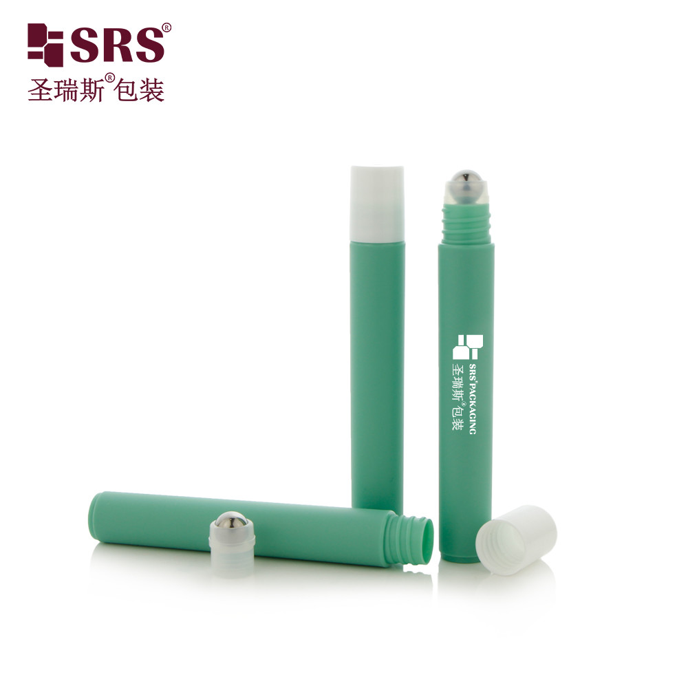 RPP-10ML(C) Tall And Thin PP Plastic PP Matte Finished Empty Roller Bottle With Steel Ball For Eye Serum
