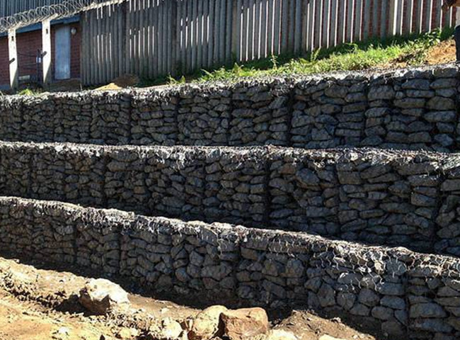 Triple Twist Hexagonal Woven Mesh Fabric Gabion Baskets Simply Filled With Natural Stone For Channels