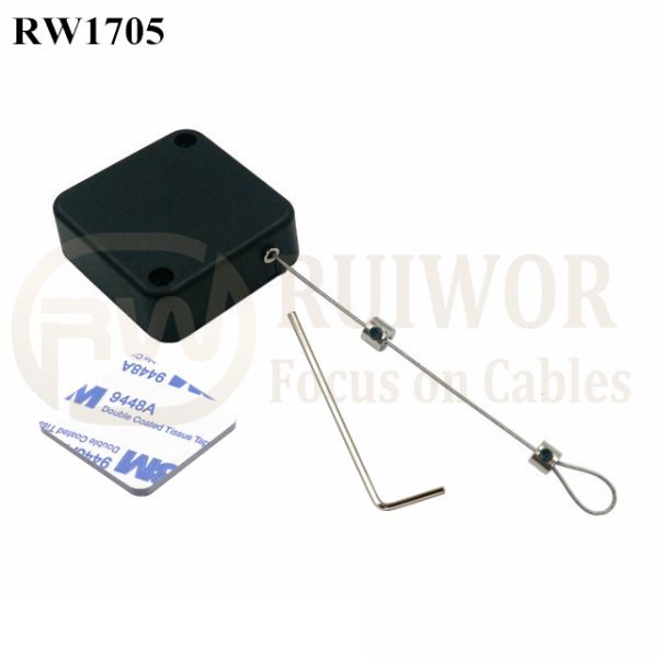 RW1705 Square Security Tether Plus Adjustalbe Lasso Loop End By Small Lock And Allen Key