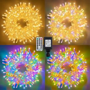 China Green Cable Christmas Lights 600 LED Columbus Day Garland Plug In Multi Colors wholesale