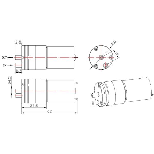 4.5V Electric Diaphragm Pump Vacuum DC Brush Motor Inflate / Deflate Gas Application