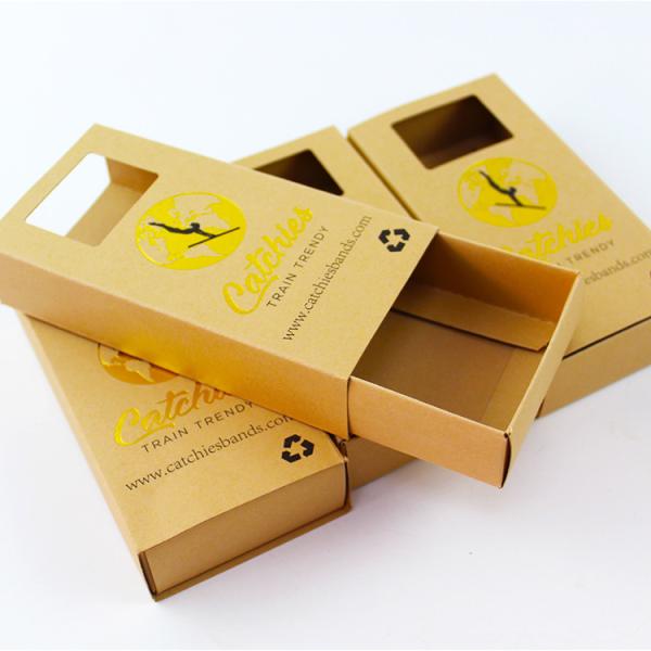 Ecological Square Sliding Kraft Packaging Box With Windows