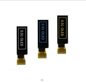 China 0.91 inch 128x32 Monochrome OLED Display Module Manufacturer Support interface 12C Driver IC SSD1306 with Customized FPC wholesale