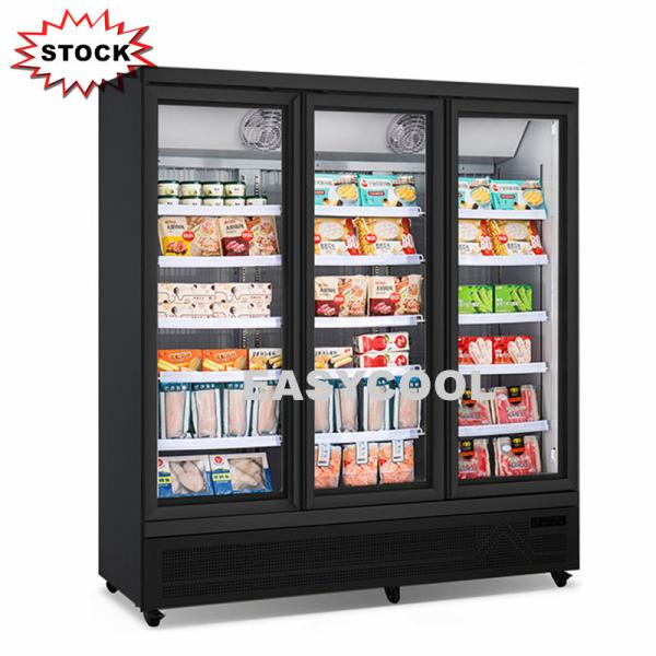 Quality Ice Cream Upright Display Freezer 1200L Glass Door Vertical Showcase Freezer for sale