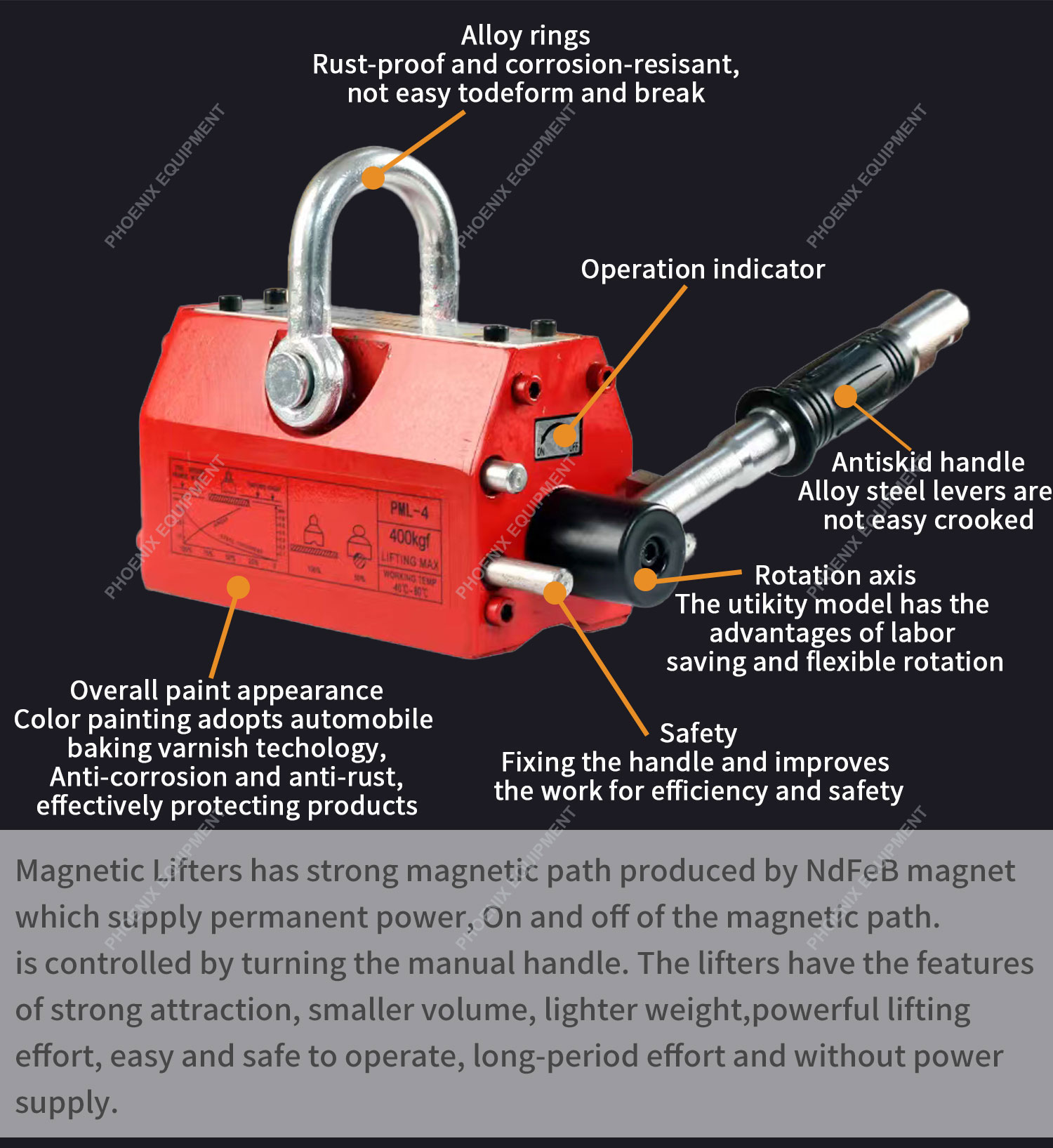 Durable Permanent Magnetic Lifter for Steel Scraps Handling in Building Material Shops
