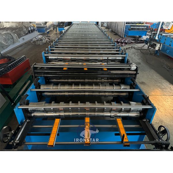 “Double Layer Roll Forming Machine for 5 Rib & 6 Rib Trapezoidal Sheet Galvanized Roof Tile Making Machine Hungary”