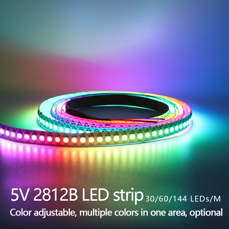 RGB Changeable Color 5050 LED Strip Lights Individually Addressable Ws2812