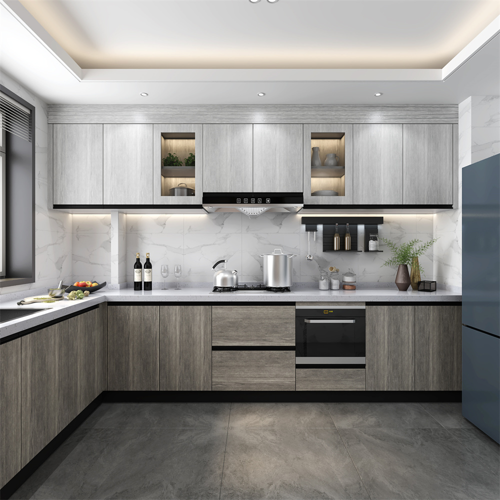Luxury Traditional Kitchen Cabinets with Eased Edge Countertop and Solid Wood Material