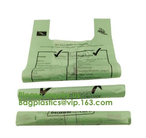 Custom Cornstarch 100% Compostable Biodegradable Trash bag,PLA compostable plastic fresh vegetables packaging bag PBAT