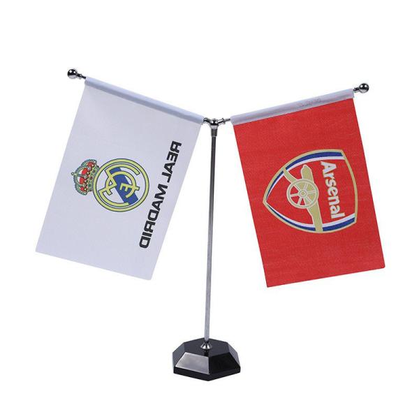 Quality Custom Logo Table Top Flag Double Deck Grommets Finishing With Pole for sale