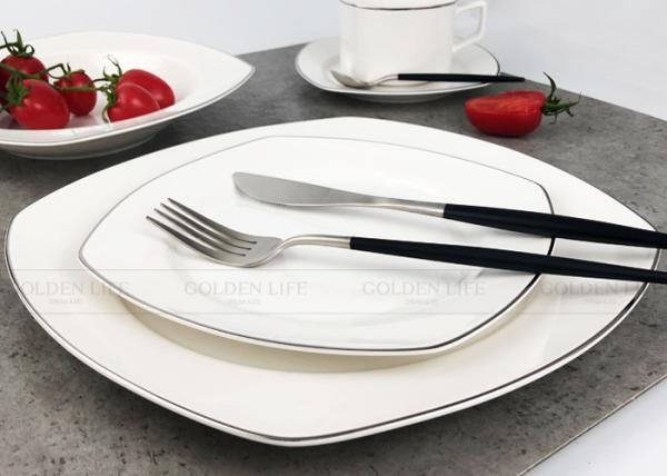 Quality Luxury New Bone Elegant Dinnerware Sets Custom Rectangular Dinnerware Sets for sale