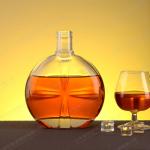Vodka Hot Stamping Customized 700ml Xo Transparent Glass Wine Bottle with