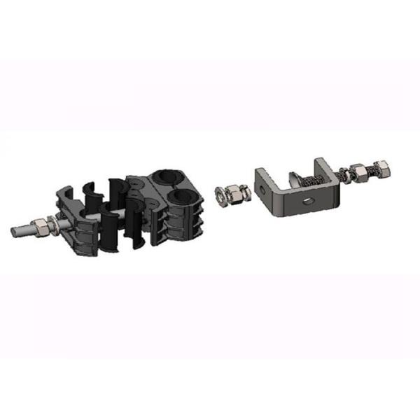 Underground Railway Double Hole Coaxial Cable Clamps Hold 4 X (9 - 14mm) Cables