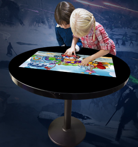 Ten-point Touch Round Smart Coffee Table for Multi-Touch Entertainment and Functionality
