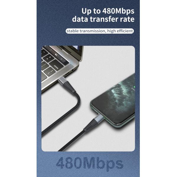 Home 1M Durable PD 5a Usb C Cable , Kevlar Nylon Braided Usb Cable