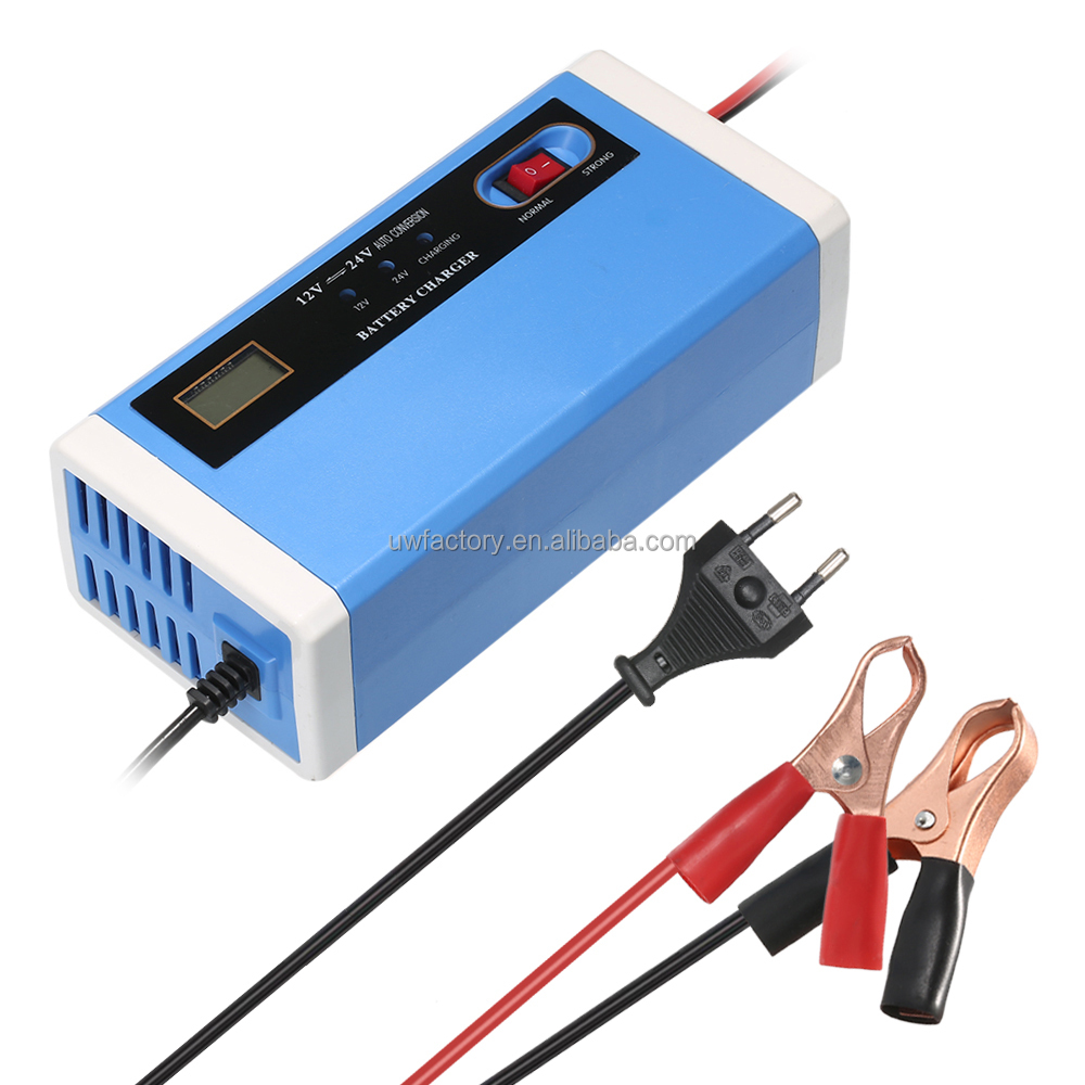 Connector Current Protection Full Automatic 12V/24V 10A 5A Car Battery Charger for Motorcycle Lead Acid Battery Output