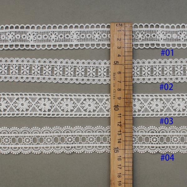 OEM Polyester White Embroidery Lace Trim Edges For Dress
