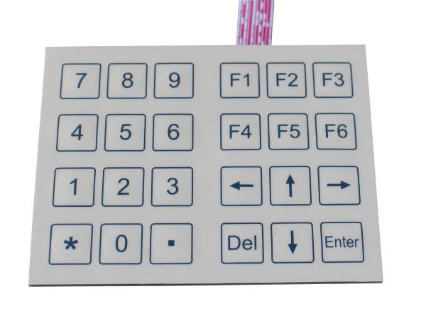 Quality 24 keys compact format Dot matrix membrane keypad for  lab , hospital for sale