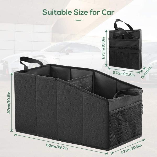 Large Shopping Car Organizer Bags Grocery Foldable Front Back Seat Truck 19X10X10"