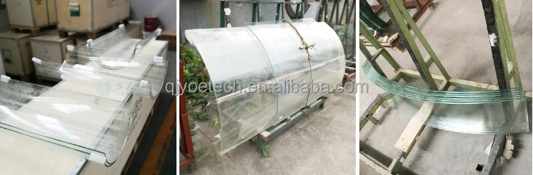 3-15mm Thickness J-Shape Curved Tempered Shower Glass for Bathroom Modernization Project