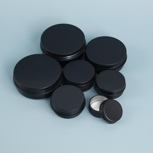 Custom Black Aluminum Candle Tin Metal Case for Solid Scented Candle 6 oz With Lids Food Storage Box Industrial Food