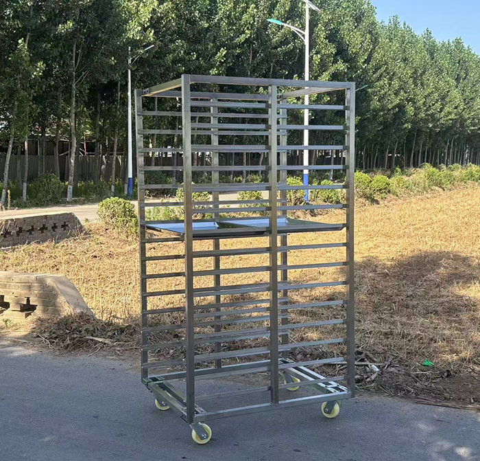China Double Layers Commercial Bakery Racks With Brake Wheels on sale