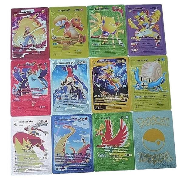 Hot Gold Foil English Version Pokemon Cards 55pcs with Customizable Rulebook Design