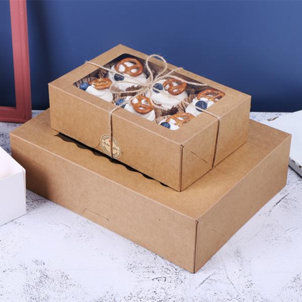 Customized Printing 6 12 Hole Kraft Paper Muffin Cupcakes Box for Sushi and Cookies
