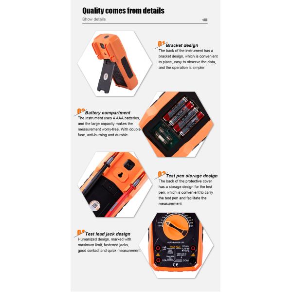 VC97 VICTOR 2021 VC97 VICTOR original factory True RMS Auto Ranging Digital Multimeter with 3999 LCD display NCV LIVE