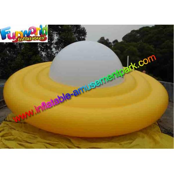 0.16mm PVC Inflatable Helium Yellow UFO Saucer Balloon For Advertising