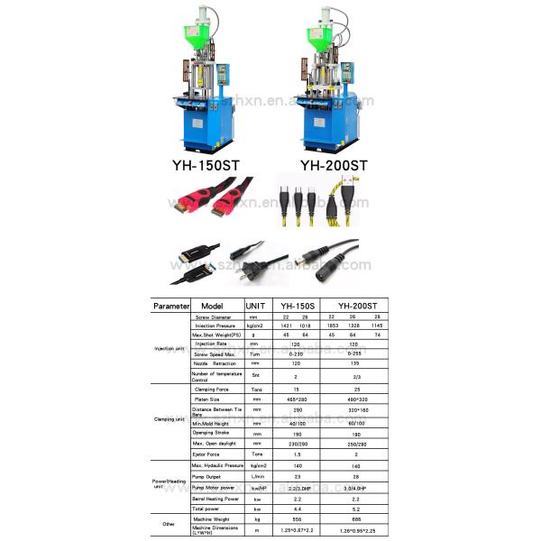 VERTICAL YH-550ST 55t Injection Molding Machine for Wire Harness Connector Cable Insert