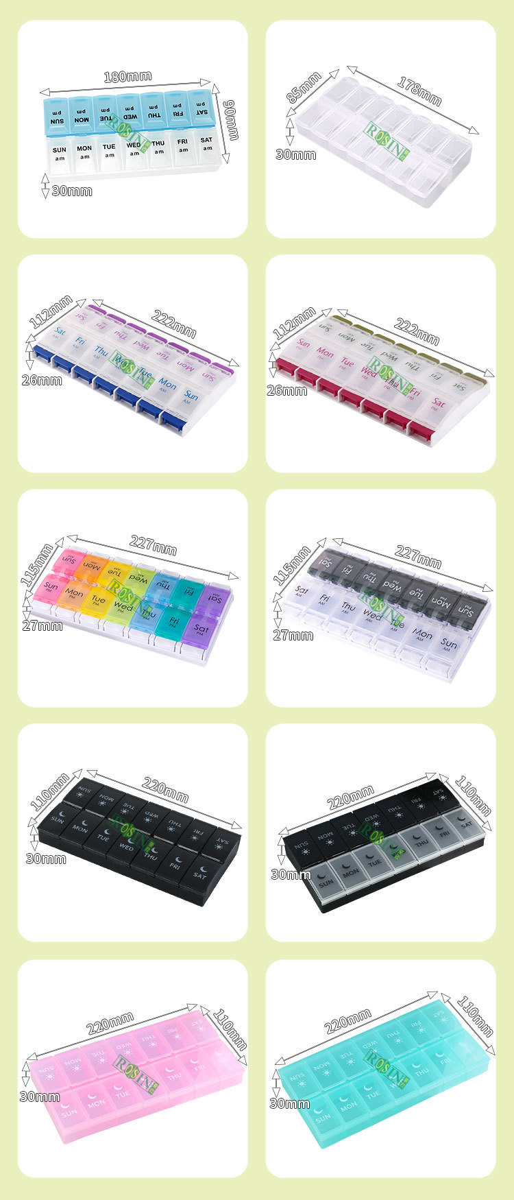 7 Day Double Row Medical Blister Packs 14 Compartments Daily Pill Packs