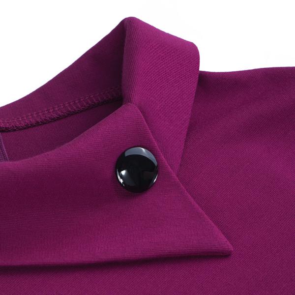 Washed Denim Turtleneck Womens Casual Dresses 80% Nylon 20% Spandex