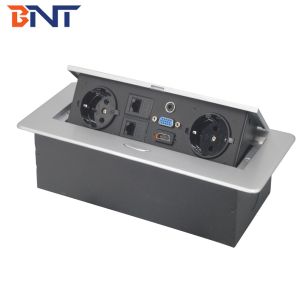 BNT European power conference table socket with media interface