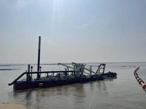 China The design length of the mud dredging boat which with a red color is 20 meters wholesale