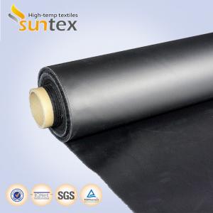 China Neoprene Coated Fiberglass Chemical Resistant Fabric 0.5mm Black Color Weather Resistance wholesale