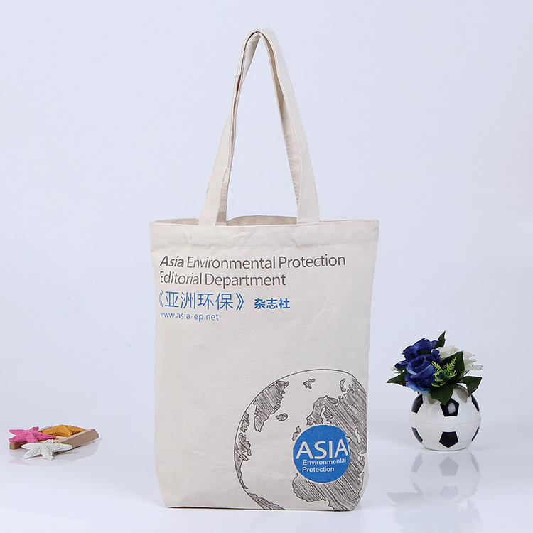 2017 Promotional Custom Printed Eco 100% Canvas White Recycle Cotton Bag Tote Bag With Logo