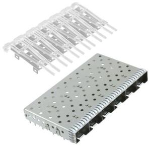 China 2007401-1 1x6 SFP+ Transceivers Cage Assembly With Light Pipe wholesale