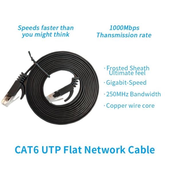 Flat CAT7 Sstp Patch Cord Cable CAT 7 With Gold Plated RJ45 Connector