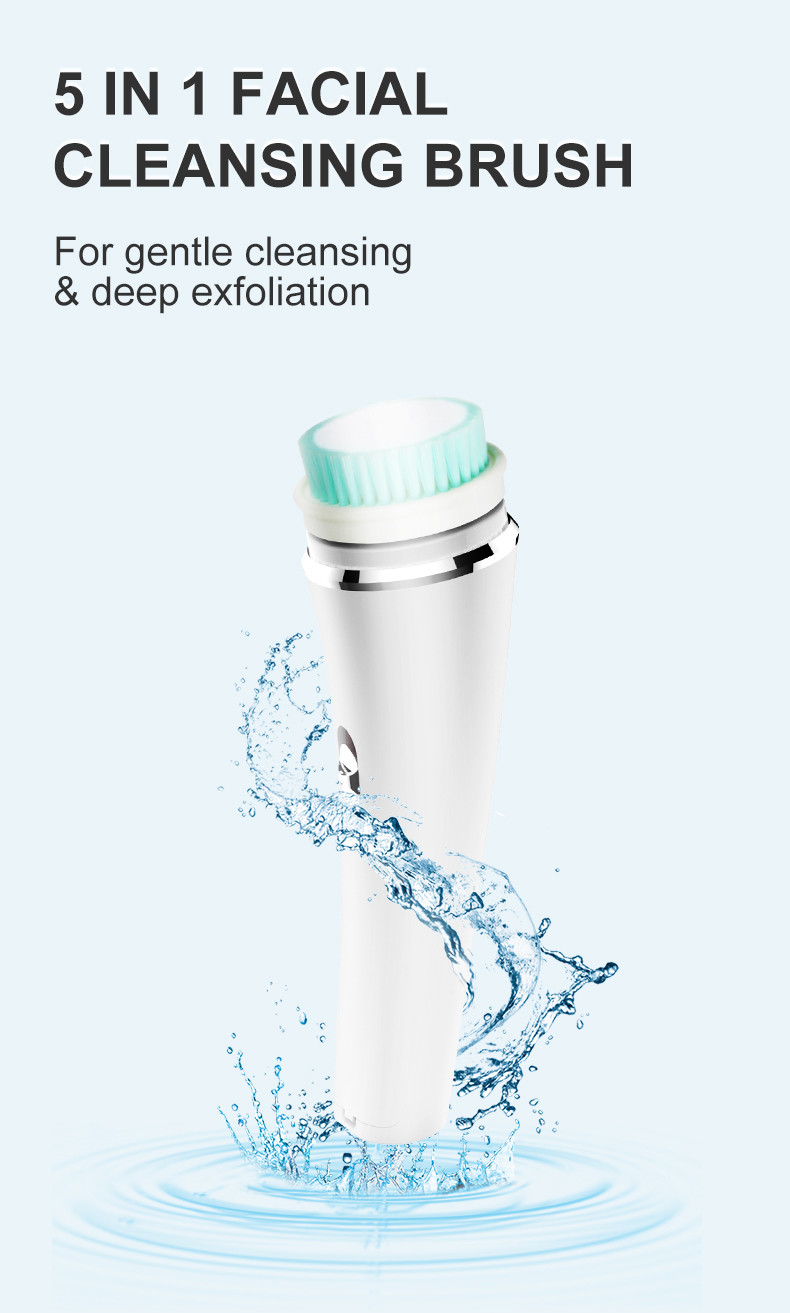 Mini 3Volt 5 Heads Electric Facial Cleanser Massager Machine