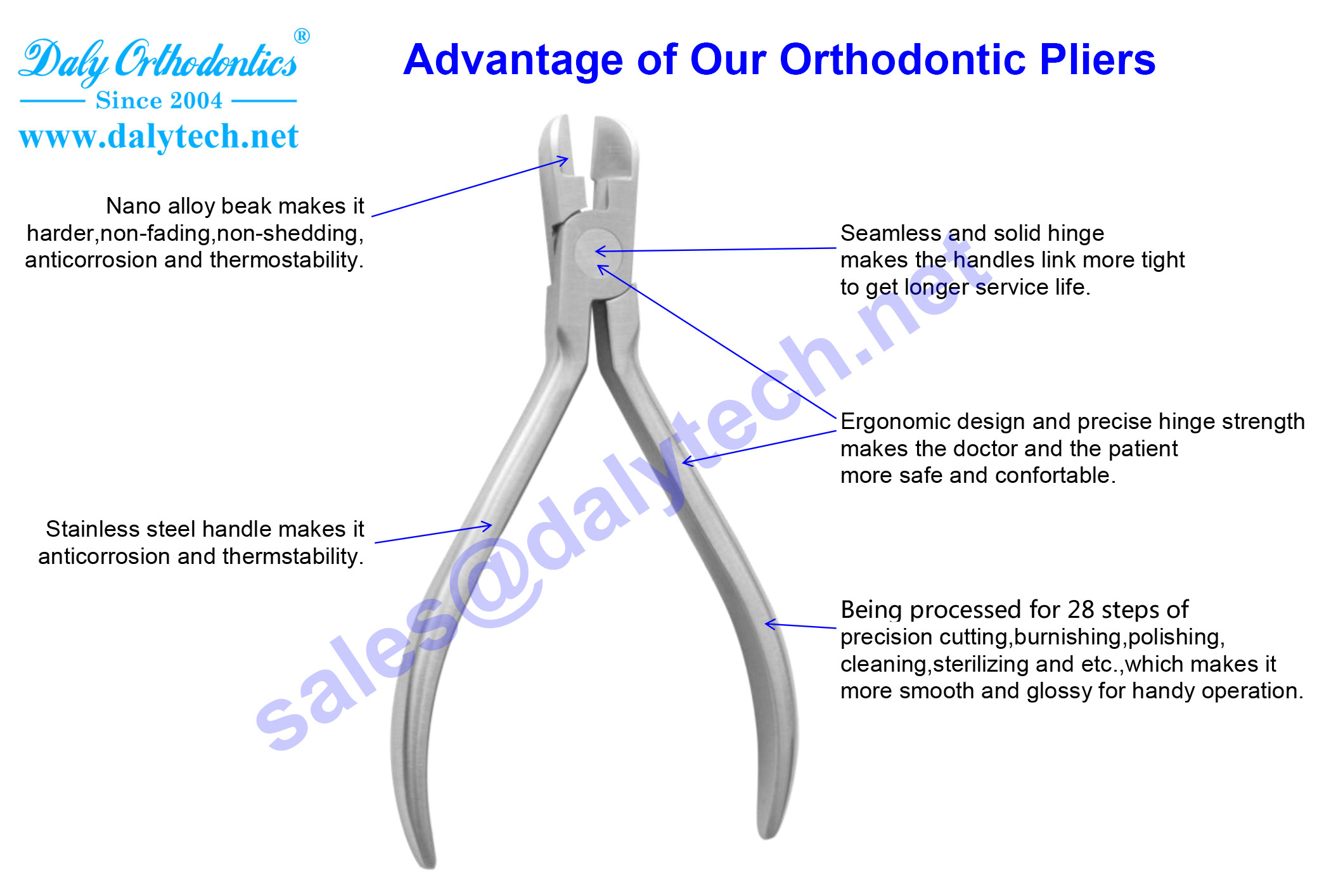 Light wire pliers of orthodontic forceps from dental instruments companies