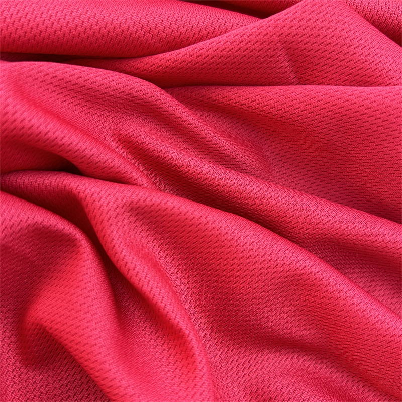 75D Yarn Count Ivory Polyester Eyelet Bird Eye Mesh Jersey Fabric For Sportswear