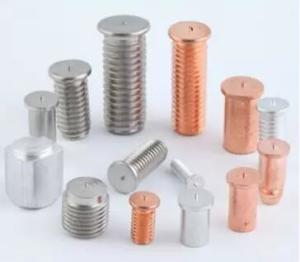 Copper Coated Hex Nut Insert Weld Studs Threaded For CD High Precision