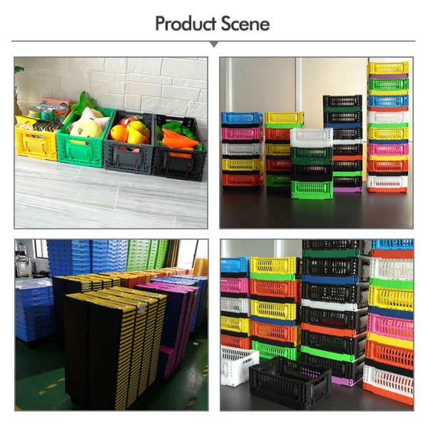 Mesh Plastic 5L Vegetable Storage Crate Foldable Customized Color