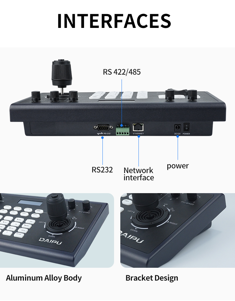 Function IP PTZ Camera Control DAIPU 4D Joystick for Conference Live HD-MI USB Controller