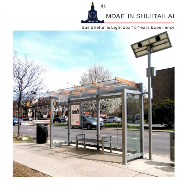 Outdoor Light Box L4000mm Wifi Solar Bus Shelter