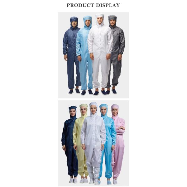Custom Size Vapor-Protective ESD Coverall with 106-107Ohm Surface Resistance for Cleanroom Use