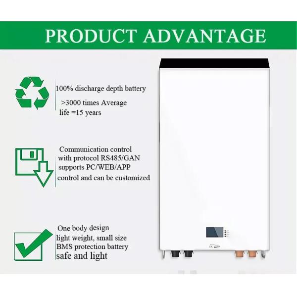 High Cycle Solar Powerwall Battery Rechargeable 7KWH 51.2V Lithium Ion Battery