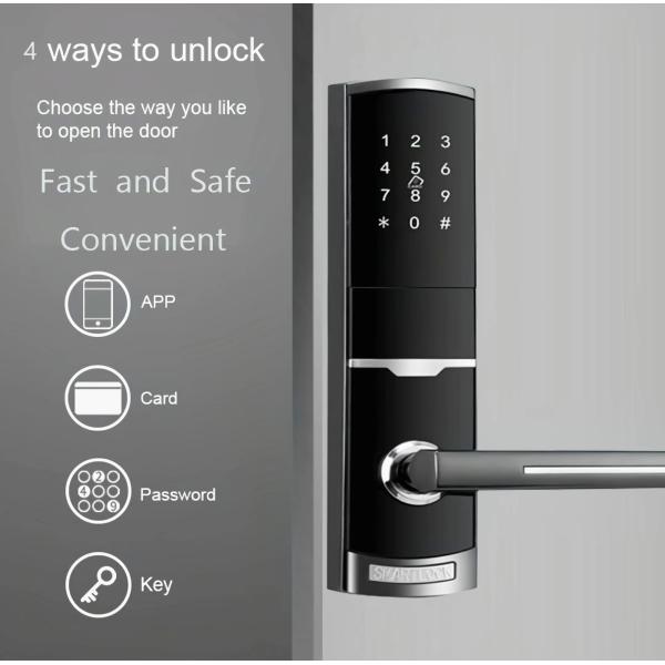 4 Pcs AA Battery Support Keyless Digital Door Lock with Password TTlock Smart Card