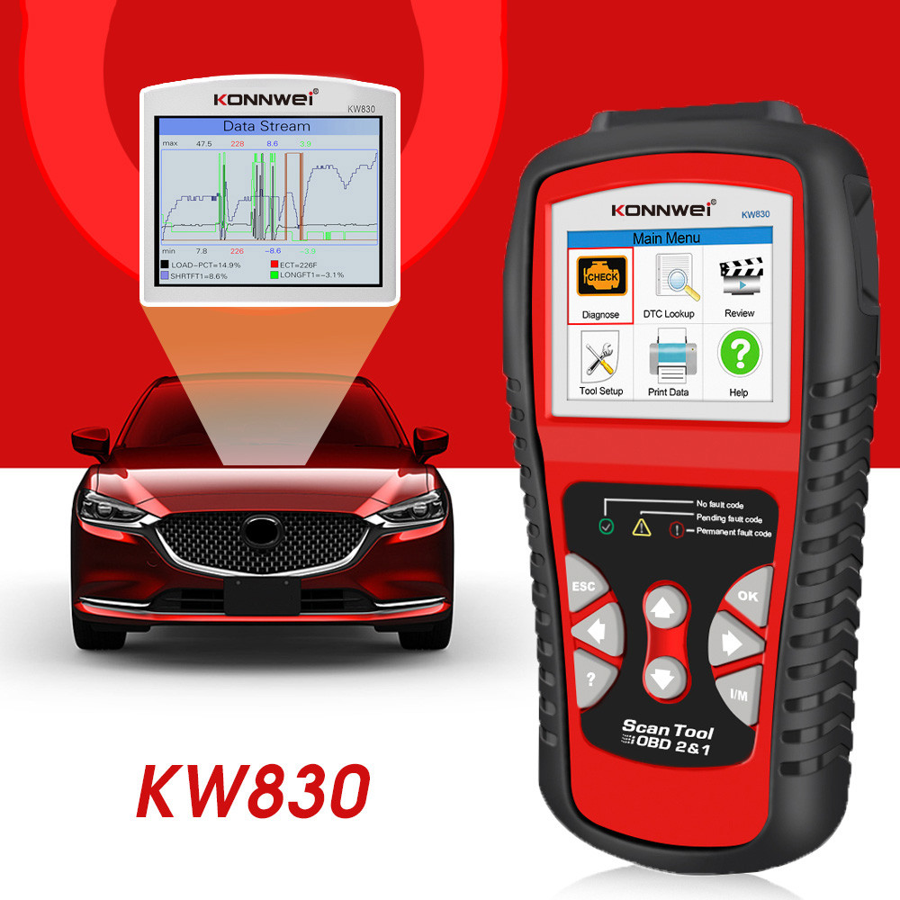 Portable Engine Diagnostic Analyzer / Kw830 Code Readers And Scan Tools